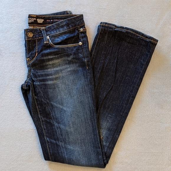 Christian Audigier Studded Denim Jeans 29x34 - Picture 1 of 10